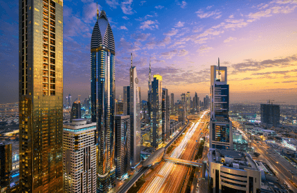 Night city view of Dubai