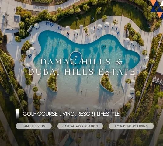 DAMAC Hills and Dubai Hills Estate — golf course living with resort lifestyle and family appeal
